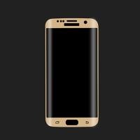 ราคา - ฟิล์มกระจกนิรภัย For Samsung Galaxy S7 Edge เต็มบาน  สีทองด้าน (17258)