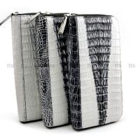 ราคา River กระเป๋าสตางค์สุภาพสตรี หนังจระเข้แท้ ส่วนหาง White Series (23404)