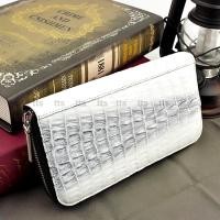 ราคา River กระเป๋าสตางค์สุภาพสตรี หนังจระเข้แท้ ส่วนหาง White Series  01 (23405)