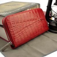 ราคา River กระเป๋าสตางค์สุภาพสตรี หนังจระเข้แท้ ส่วนหาง  สีแดง (23410)
