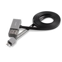 ราคา XUNDD สายชาร์จ 2 IN 1 LED Smart Light 1000MM Micro/iPhone/iPad HOCO Cable Data-Sharing and Charging สีดำ (29507)