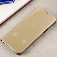 ราคา เคส Samsung Galaxy S9 Plus รุ่น Clear View Mirror Leather Flip Stand Cover  สีทอง (32217)