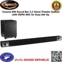 ราคา Klipsch Cinema 600 Sound Bar 3.1 Home Theater System with HDMI-ARC for Easy Set-Up (964)