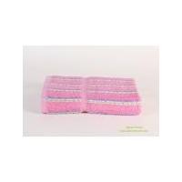 ราคา ผ้าเช็ดตัวลายทาง S979 ผ้าเช็ดตัวลายทาง ขนาด 27*54 นิ้ว สีชมพู (414)