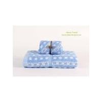 ราคา ผ้าเช็ดตัวลายทาง S990 ผ้าเช็ดหน้า ผ้าเช็ดผม ลายทาง ขนาด 15*30 นิ้ว สีฟ้า (454)