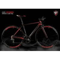 ราคา จักรยานไฮบริด (หมอบแฮนด์ตรง) Twitter CZ1 Hybrid เฟรมอลู สีดำแดง ตะเกียบคาร์บอน ชุดขับ Shimano Claris 16 Speed ดุมล้อแบริ่ง กระโหลกกลวง (1031)