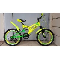 ราคา เสือภูเขาเด็ก ยี่ห้อ Coyote รุ่น Ranger สีเหลืองนีออน ล้อ 20 นิ้ว เกียร์ 6 speed โช๊คหน้าหลัง (1062)