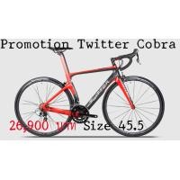 ราคา โปรโมชั่นลดสะใจ Twitter รุ่น New Cobra เฟรมคาร์บอน สีดำแดง Size 45.5 ชุดขับ Shimano 105 x 22 Speed (1209)