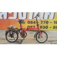 ราคา จักรยานพับ ล้อ 16 นิ้ว Tiger รุ่น Brooklyn เฟรมเหล็ก สีแดง โช๊คหลัง Single Speed (1439)