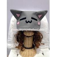 ราคา หมวกแฟชั่นหน้าแมวสีเทา (ทรงเหลี่ยม) (หน้าหลับ) (54)