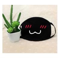 ราคา หน้ากากกันฝุ่น MASK [สีดำ] ผ้าปิดปาก ปิดจมูก emoji น่ารัก ผ้าปิดปากสีดำ ลายปากแมว w (158)