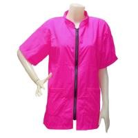 ราคา เสื้อช่างตัดขนสุนัข แบบคอจีน แขนสั้น : สีชมพู เบอร์ L (2355)