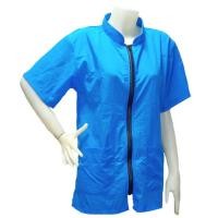 ราคา เสื้อช่างตัดขนสุนัข แบบคอจีน แขนสั้น : สีฟ้า เบอร์ L (2358)