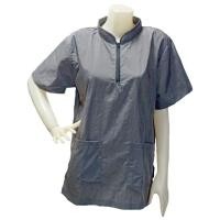 ราคา เสื้อช่างตัดขนสุนัข แบบคอจีน แขนสั้น : สีเทา เบอร์ M (2312)