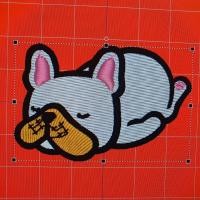 ราคา ลายปักการ์ตูน สำเนา เฟรนช์ บูลด็อก สีขาว (2442)