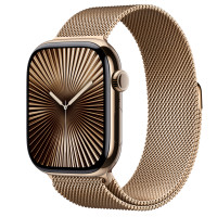 ราคา Apple Watch Series 10 รุ่น GPS + Cellular ตัวเรือนไทเทเนียมทอง 46 มม. พร้อมสายแบบ Milanese Loop สีทอง ขนาด S/M (MC7T4SA/A)