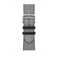 ราคา Apple Watch Hermès - สายแบบ Simple Tour Toile H สี Noir/Écru 46 มม. (MDFL4FE/A)