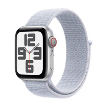 ราคา Apple Watch SE รุ่น GPS + Cellular | ตัวเรือนอะลูมิเนียม สีเงิน 40 มม. | สายแบบ Sport Loop สีฟ้าก้อนเมฆ (MXGE3SA/A)