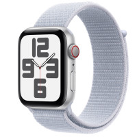 ราคา Apple Watch SE รุ่น GPS + Cellular | ตัวเรือนอะลูมิเนียม สีเงิน 44 มม. | สายแบบ Sport Loop สีฟ้าก้อนเมฆ (MXGR3SA/A)