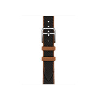 ราคา Apple Watch Hermès - สายแบบ Simple Tour Twill Jump Attelage สี Noir/Gold 42 มม. (MXJE3FE/A)