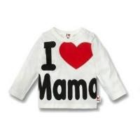 ราคา เสื้อยืดเด็ก แขนยาว I love mama สีขาว มีไซส์ 80 90 100 110 ไซส์ 80 (2676)