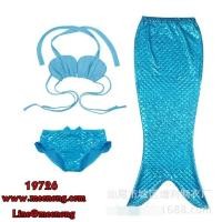 ราคา ชุดว่ายน้ำเด็กนางเงือก อกจั๊มสีฟ้า ไซส์ 110 120 130 140 150 ไซส์ 110 (20477)