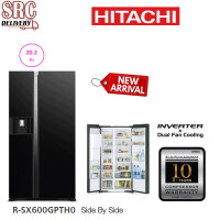 ราคา Hitachi ตู้เย็น Side by Side ขนาด 20.2 คิว รุ่น R-SX600GPTH0 Dual Fan Cooling x Inverter ประตูกระจก (745)