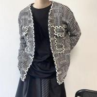 ราคา Long-Sleeve Printed Knit Cardigan Black - One Size (1119011695)