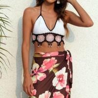 ราคา Halter Floral Panel Bikini Top White - One Size (1111221209)