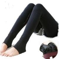 ราคา High Waist Plain Fleece-Lined Leggings Black - One Size (1117137877)