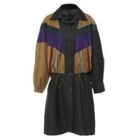 ราคา Striped Panel Color Block Trench Coat Gray - One Size (1113465805)