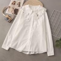 ราคา Collared Embroidered Blouse White - One Size (1120247871)