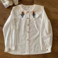 ราคา Flower Embroidered Blouse White - One Size (1120491168)