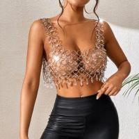 ราคา Rhinestone Hoop Crop Tank Top Silver - One Size (1122965529)
