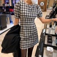 ราคา Short-Sleeve Houndstooth Minidress Black - One Size (1109501407)