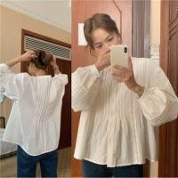 ราคา Pleated Embroidered Blouse White - One Size (1120992200)