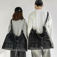 ราคา Plain Waterproof Buckled Crossbody Tote Bag Black - One Size (1119992374)