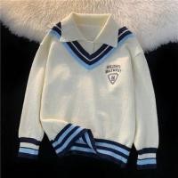 ราคา Long-Sleeve Mock Two-Piece Polo Collar Knit Sweater Jacket Off-White - One Size (1117835313)