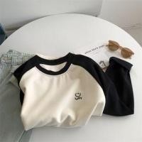 ราคา Long-Sleeve Embroidered Color Block T-Shirt Black - One Size (1127634480)