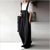 ราคา Plain Wide Leg Jumper Pants Black - One Size (1128577970)