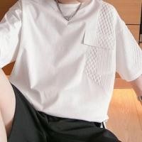 ราคา Short-Sleeve Crewneck Plain Pocketed T-Shirt (1127773301)