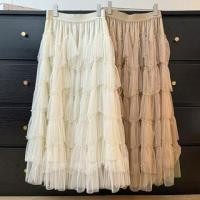 ราคา Pearl-Trim Mesh A-Line Midi Skirt (1127777861)