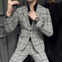 ราคา Set: Plaid One-Buttoned Blazer + High Waist Straight Leg Dress Pants (1124744390)