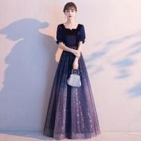 ราคา Gradient Velvet Panel Mesh A-Line Cocktail Dress / Evening Gown (1127830145)