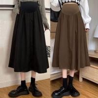 ราคา Maternity Plain Midi A-Line Skirt (1128407408)
