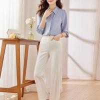 ราคา Set: Long-Sleeve Faux Pearl Shirt + High Waist Plain Dress Pants (Various Designs) (1127724790)