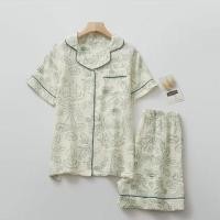 ราคา Pajama Set: Short-Sleeve Collared Floral Print Shirt + Elastic Waist Shorts (1128451694)