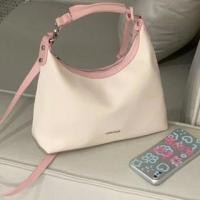 ราคา Faux Leather Zip Shoulder Bag Off-White - One Size (1126156372)