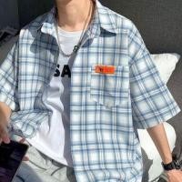 ราคา Short-Sleeve Plaid Applique Pocket Detail Shirt (1128559394)