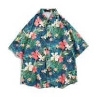 ราคา Elbow-Sleeve Floral Print Button-Up Shirt (1128600168)